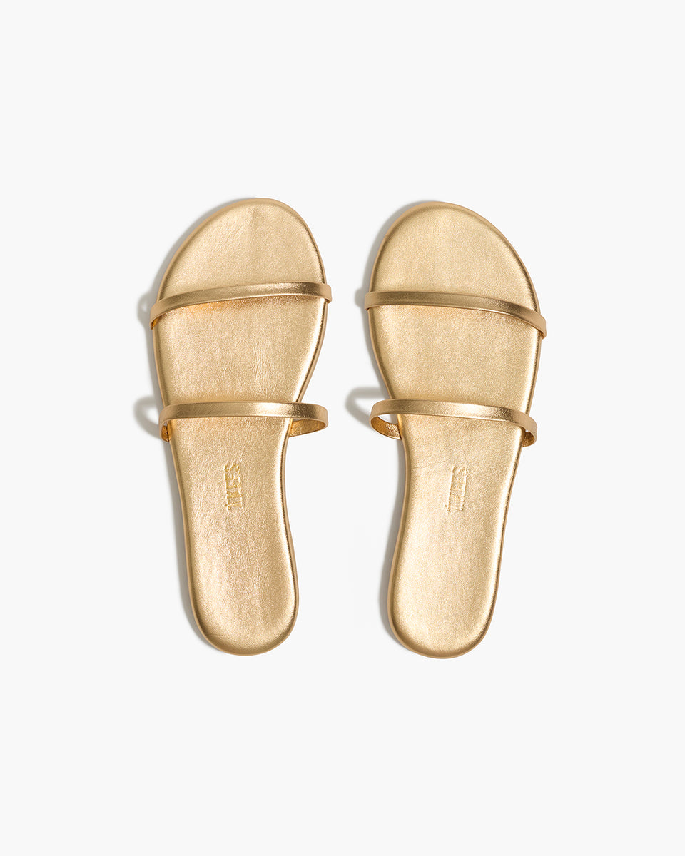 TKEES Gemma Metallics Leather Sandals in Blink