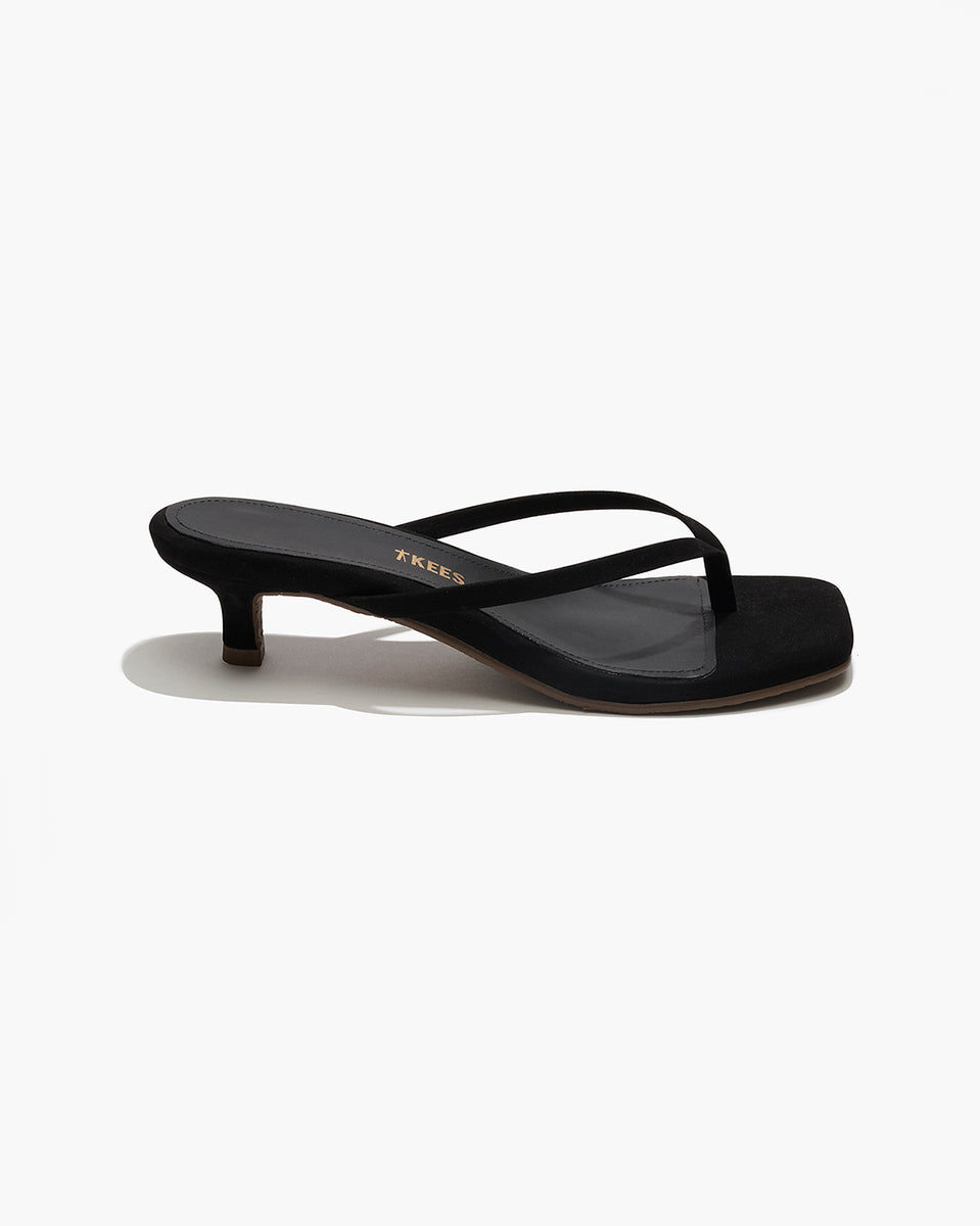 TKEES Square Toe Julia Suede Flip Flops in Sable