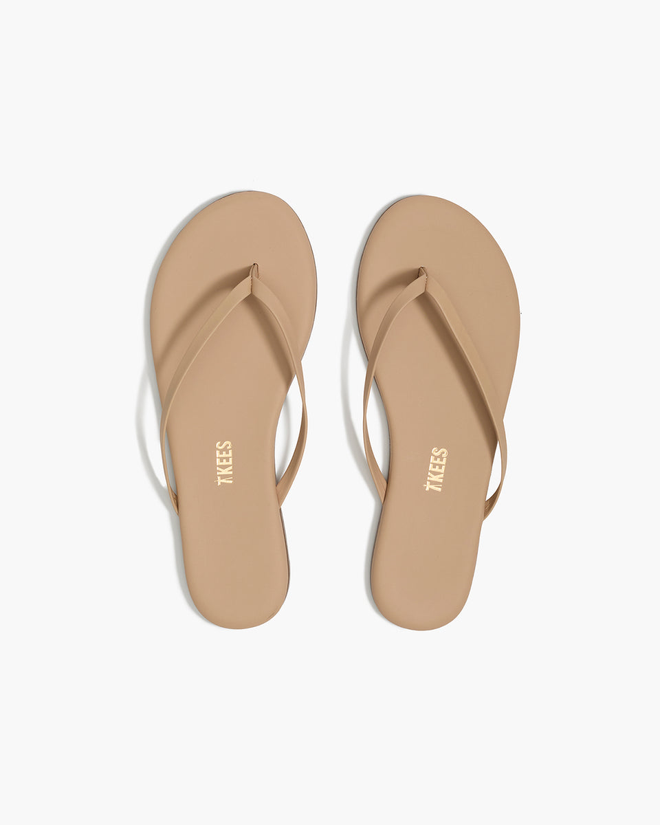 大人気 TKEES ビーサン Sunkissed 6 TKEES Lily Nudes Leather Flip Flops in Sunkissed