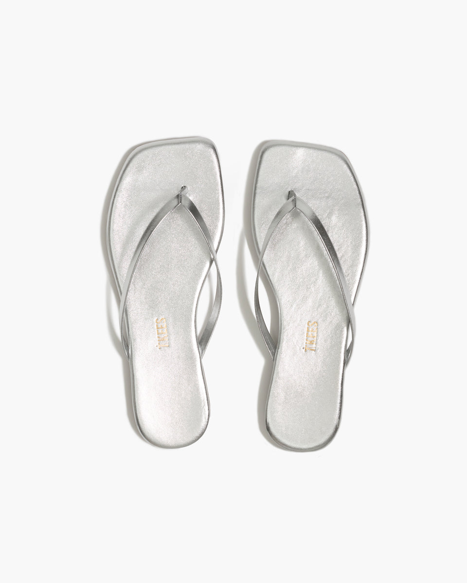 TKEES Square Toe Lily Leather Flip Flops in Fairylust