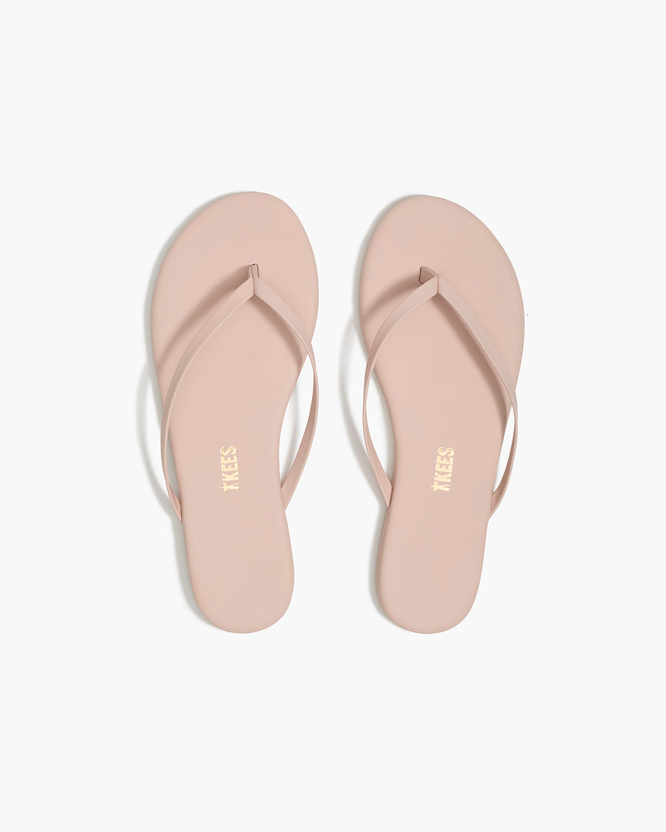 TKEES Lily Pigments Leather Flip Flops in Soft Pink
