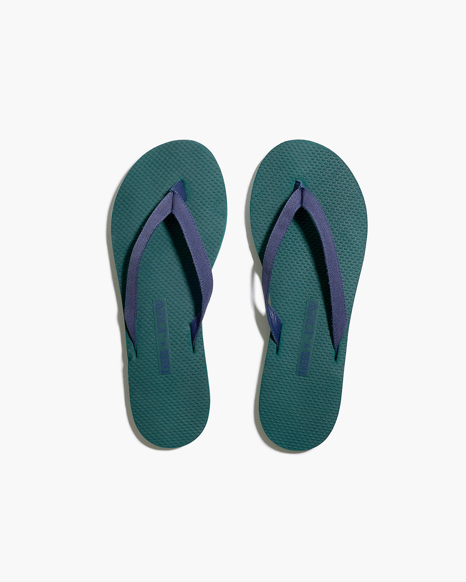 TKEES x J.CREW Sandal in Graffiti Green | Flip-Flops | Women's