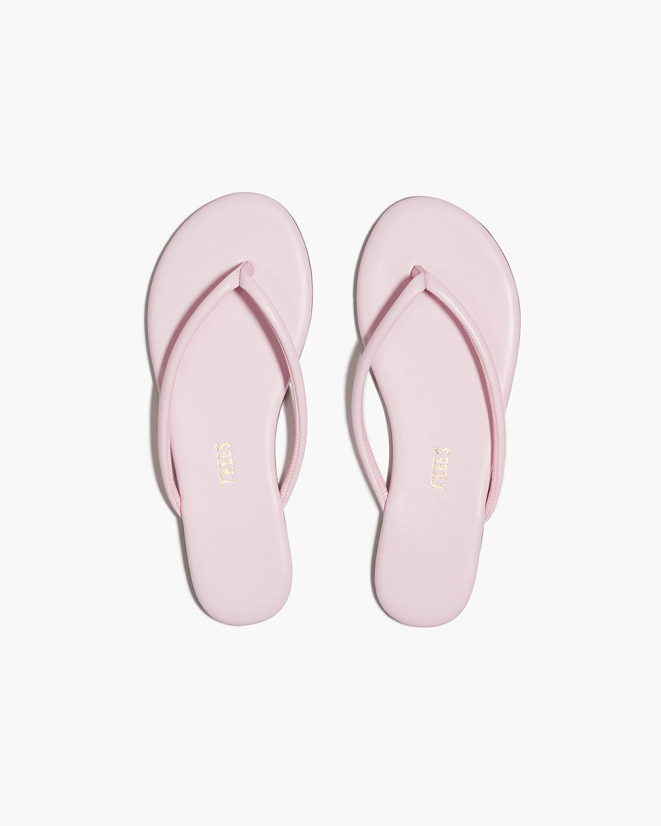 TKEES Tubular Lily Powder Pink Flip Flops | Leather