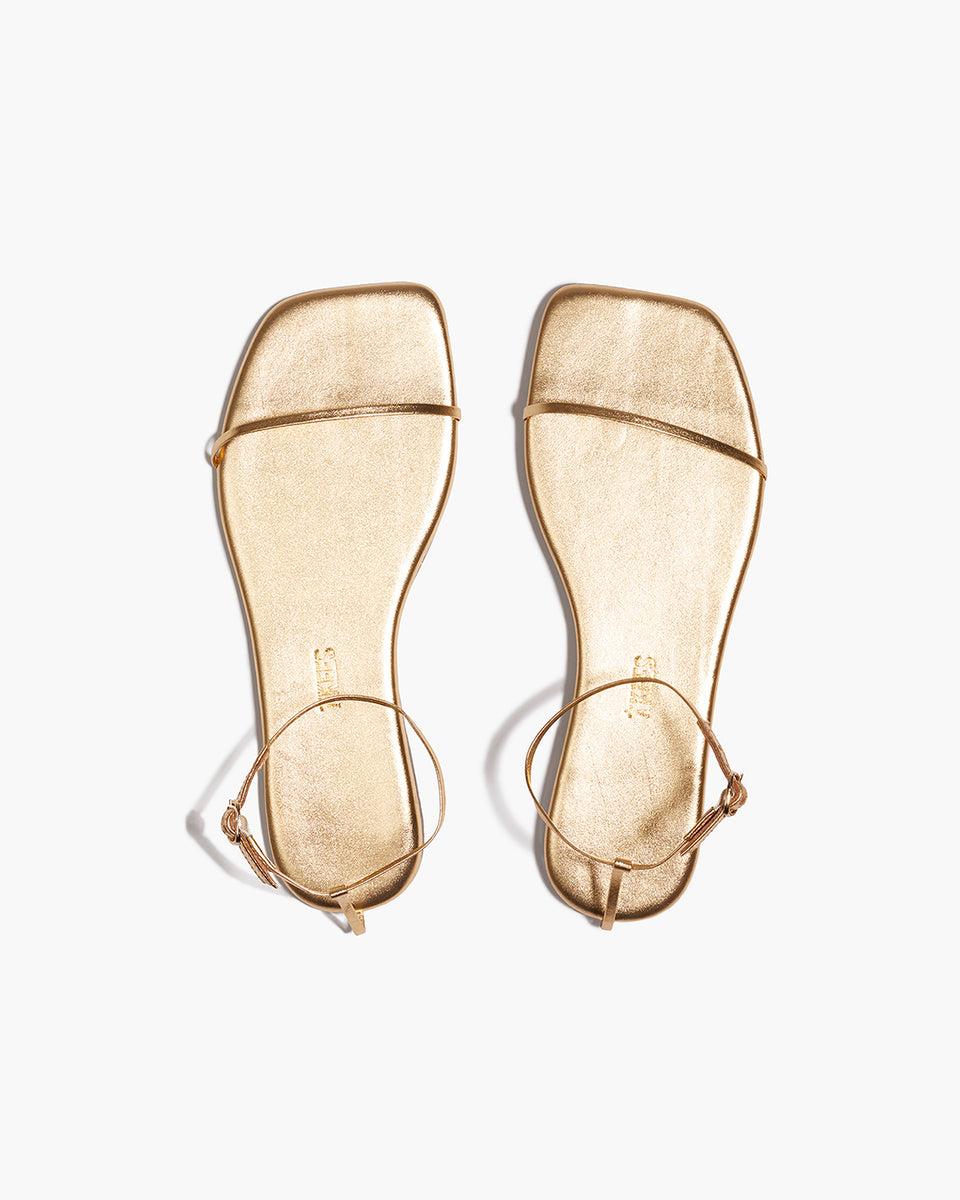 TKEES Square Toe Twiggy Leather Sandals in Blink