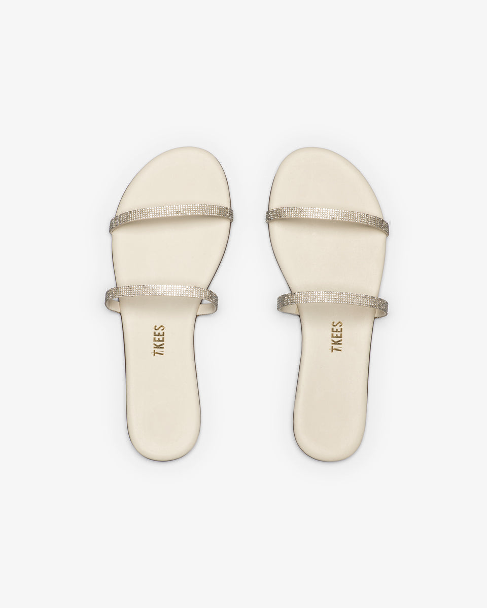 TKEES Infinity Gemma Leather Sandals in Cream