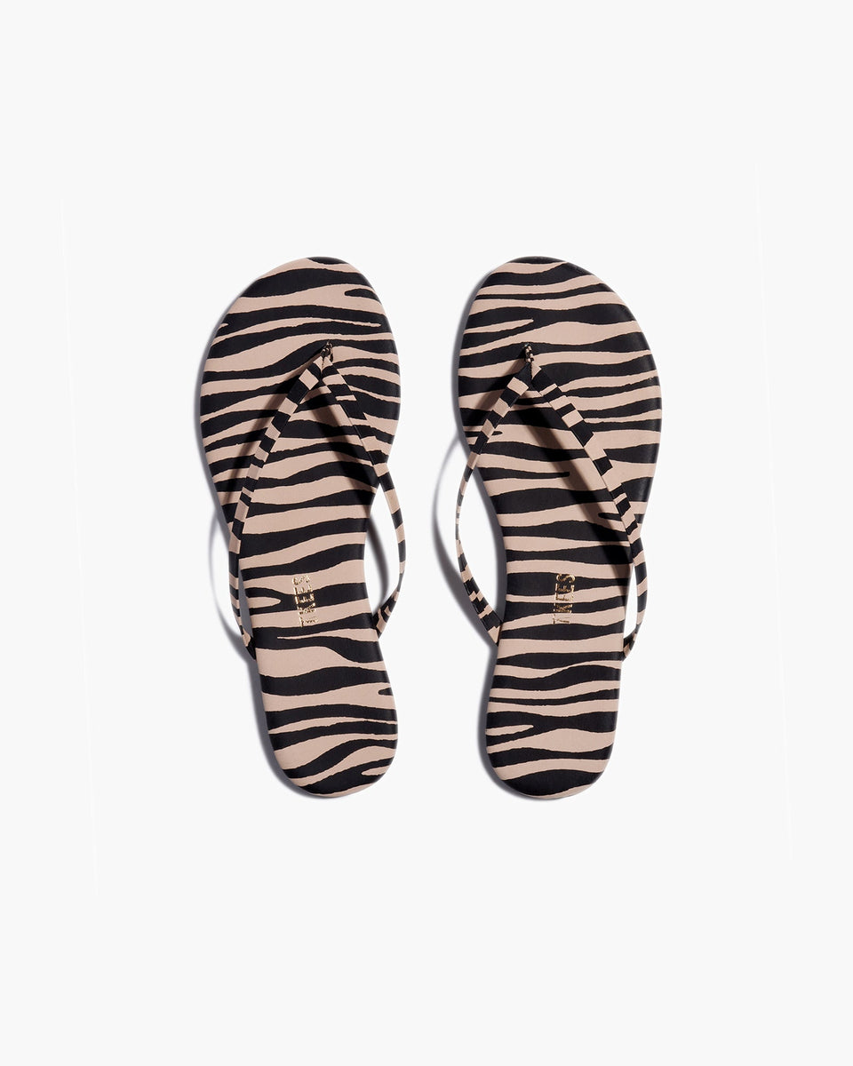 Zebra Leather FlipFlop Women's Footwear TKEES