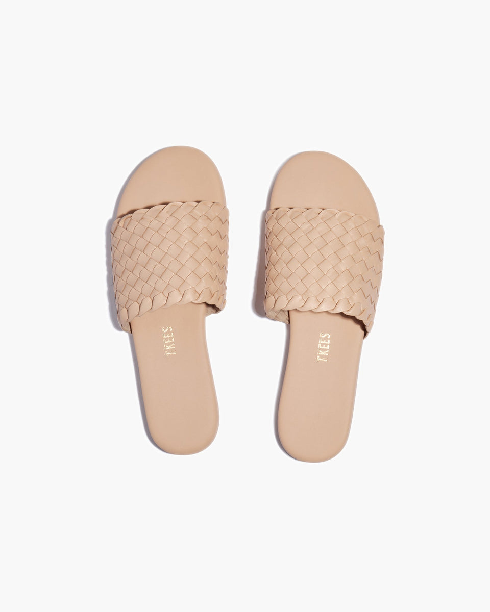TKEES Betty Leather Slides in Rose