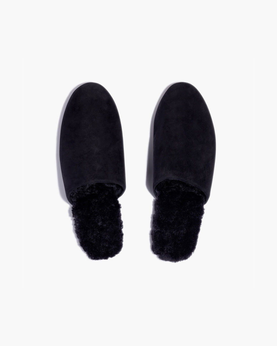 Ines Shearling in Black Women's Mule TKEES TKEES