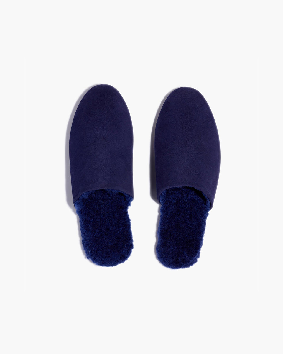 Ines Shearling in Navy Women's Mule TKEES TKEES