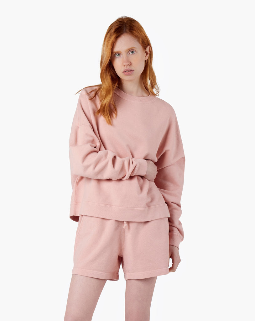 Core Boxy Crewneck - Peachy Pink