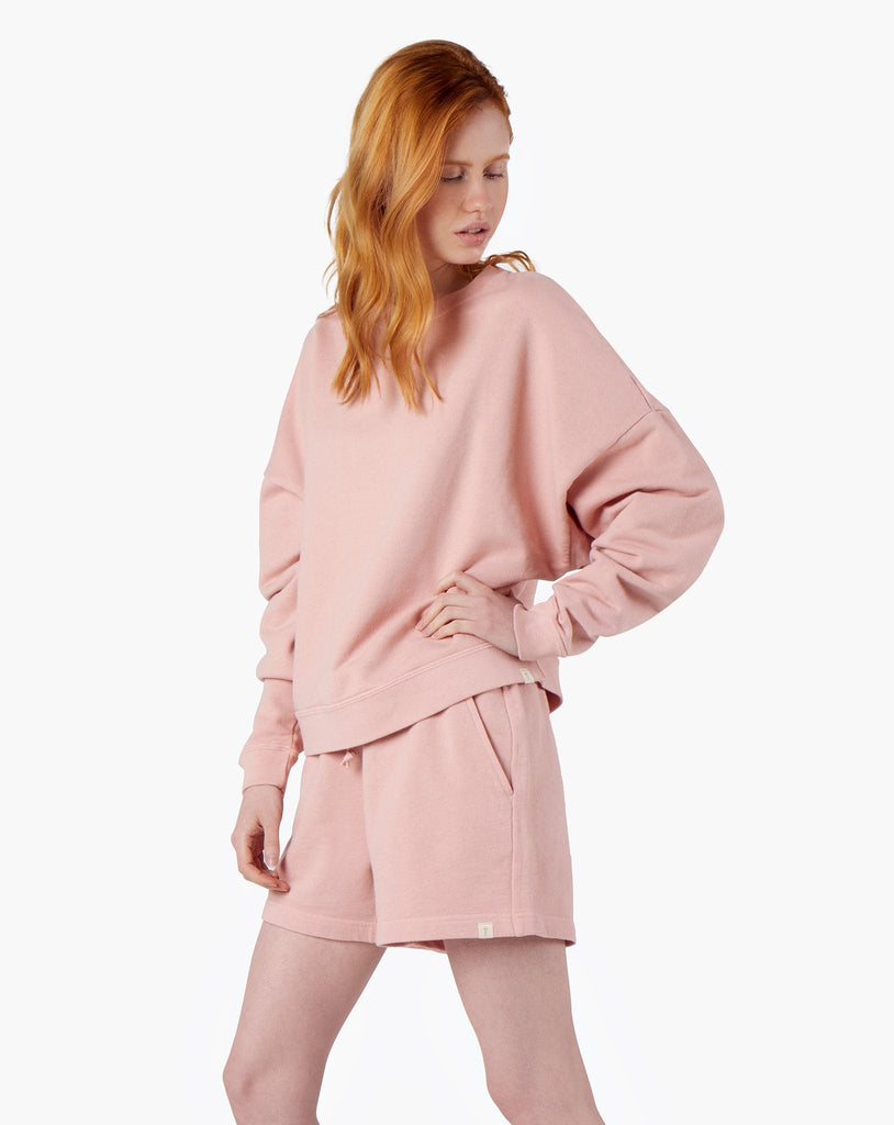 Core Boxy Crewneck - Peachy Pink