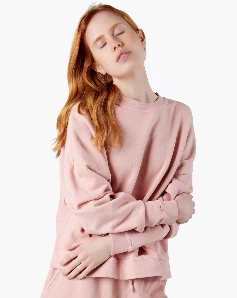 Core Boxy Crewneck - Peachy Pink