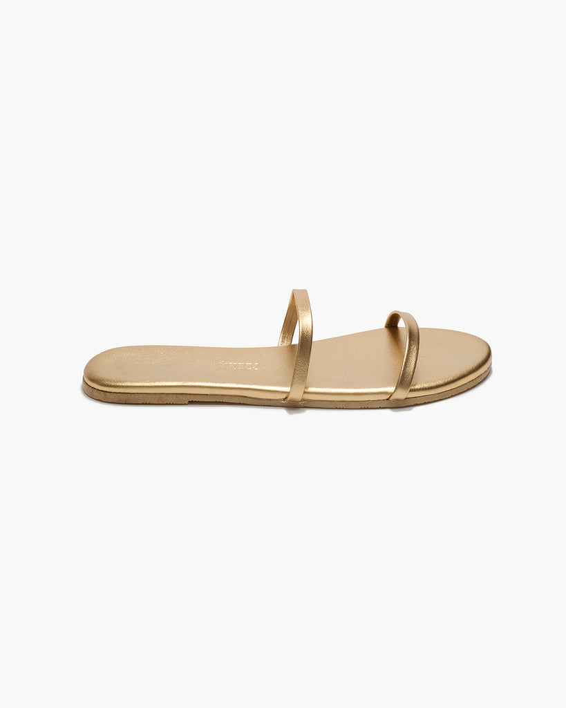TKEES Gemma Metallics Leather Sandals in Blink