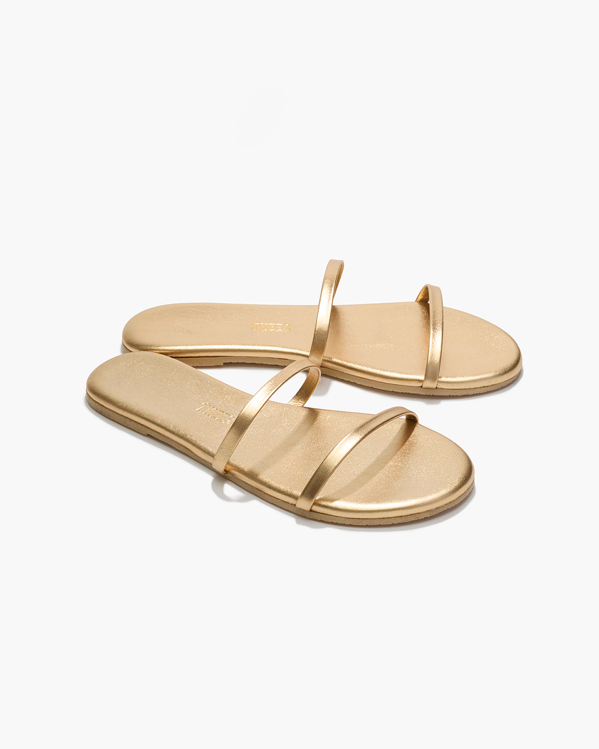 TKEES Gemma Metallics Leather Sandals in Blink