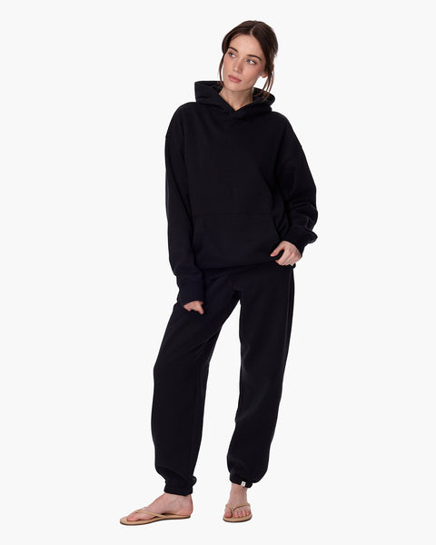 TKEES CloudSoft Pullover Hoodie Black | Cotton Hoodie