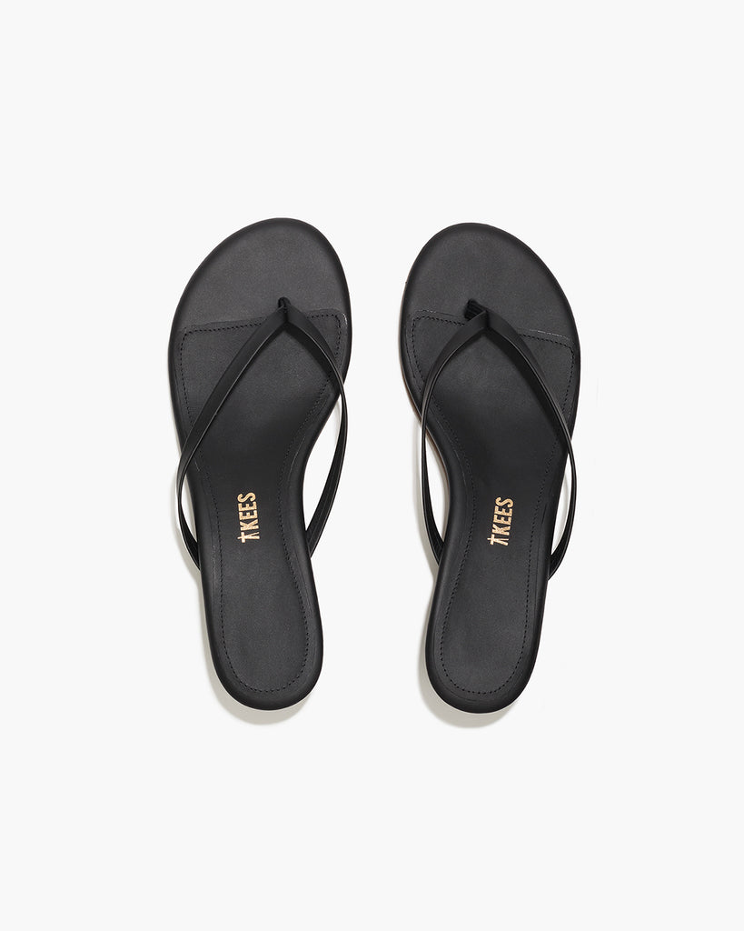 TKEES Julia Leather Flip Flops in Sable