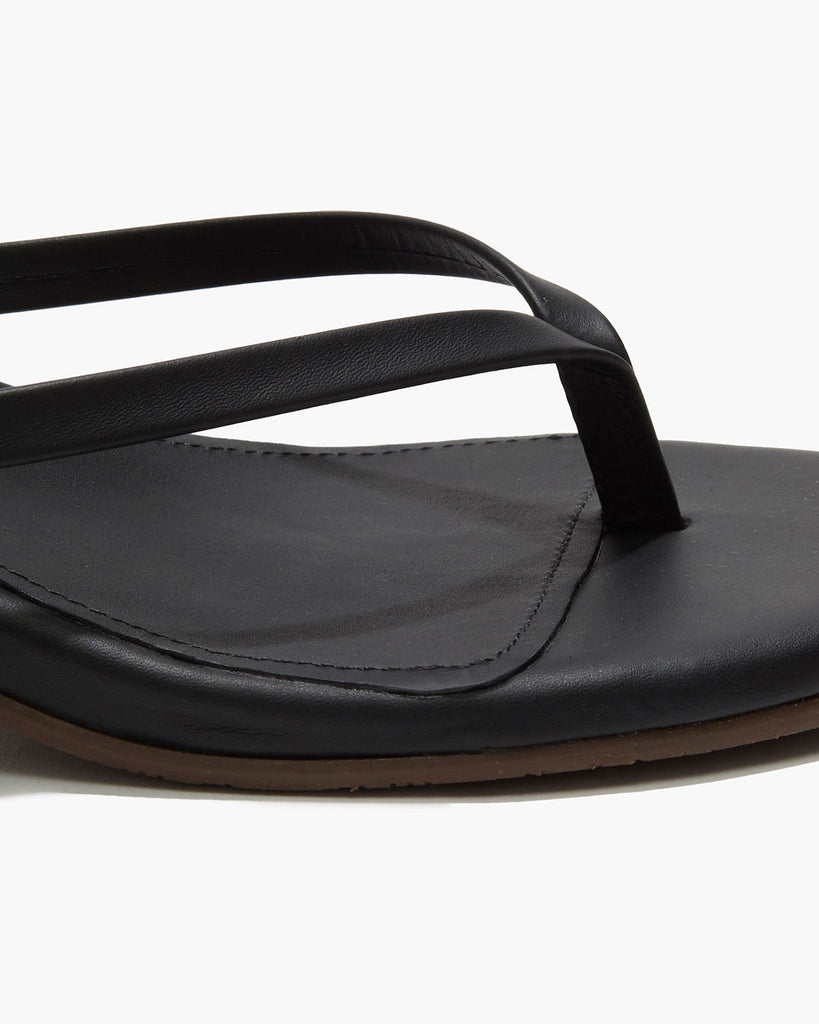 TKEES Julia Leather Flip Flops in Sable