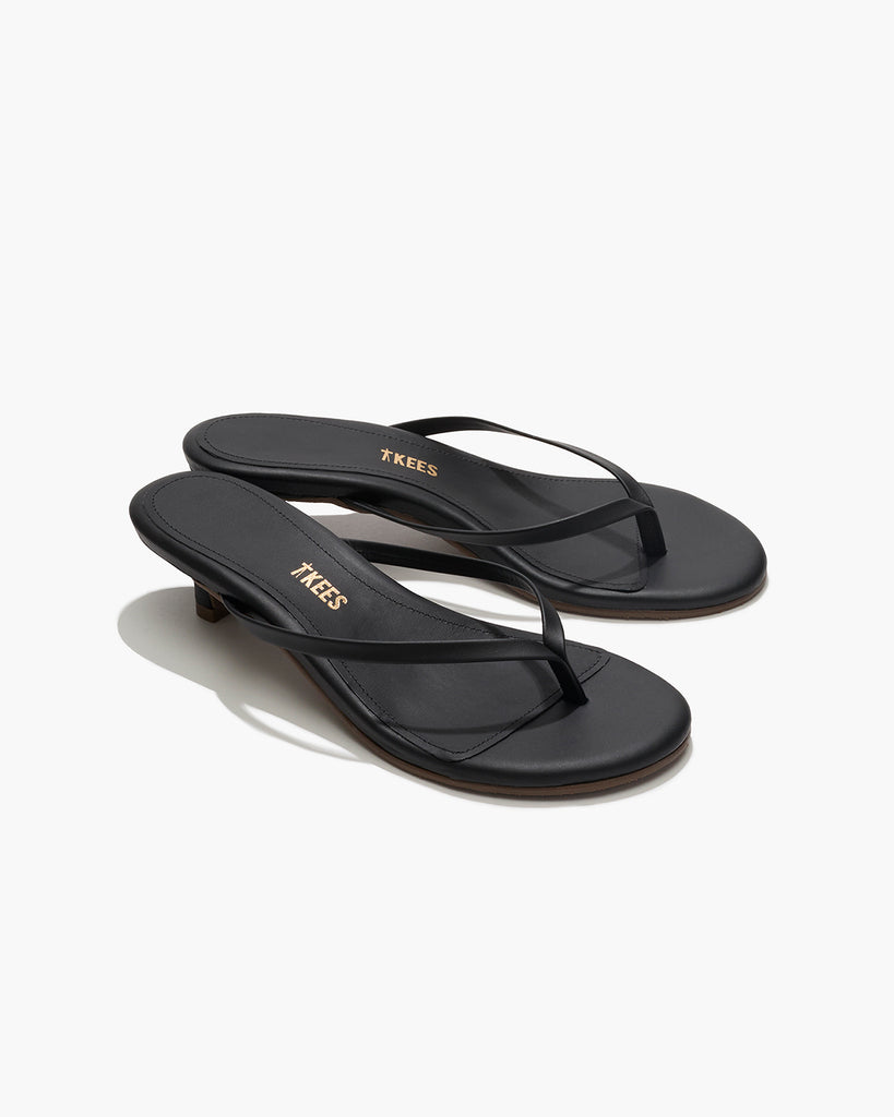 TKEES Julia Leather Flip Flops in Sable