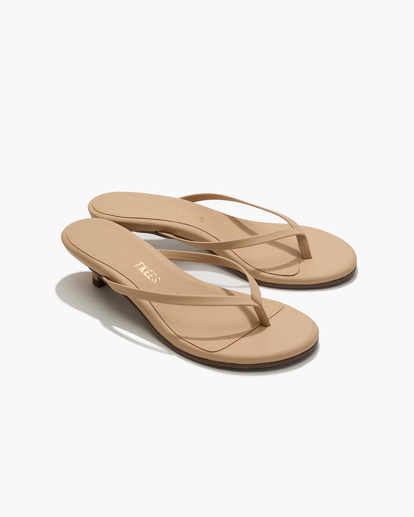 TKEES Julia Leather Flip Flops in Sunkissed