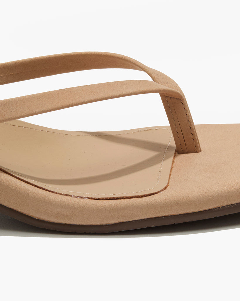 TKEES Square Toe Julia Suede Flip Flops in Sunkissed