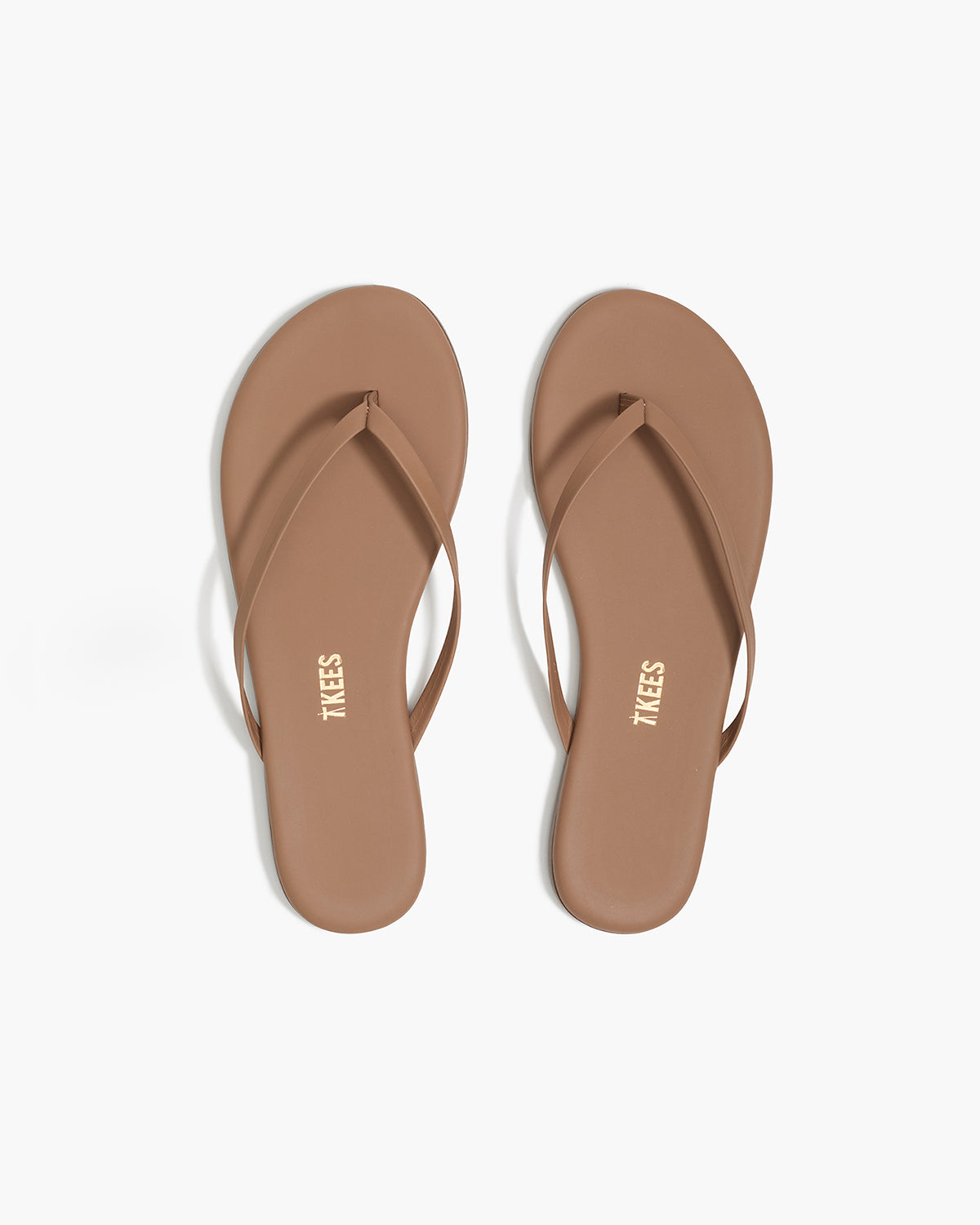 TKEES Lily Nudes Leather Flip Flops in Beach Bum