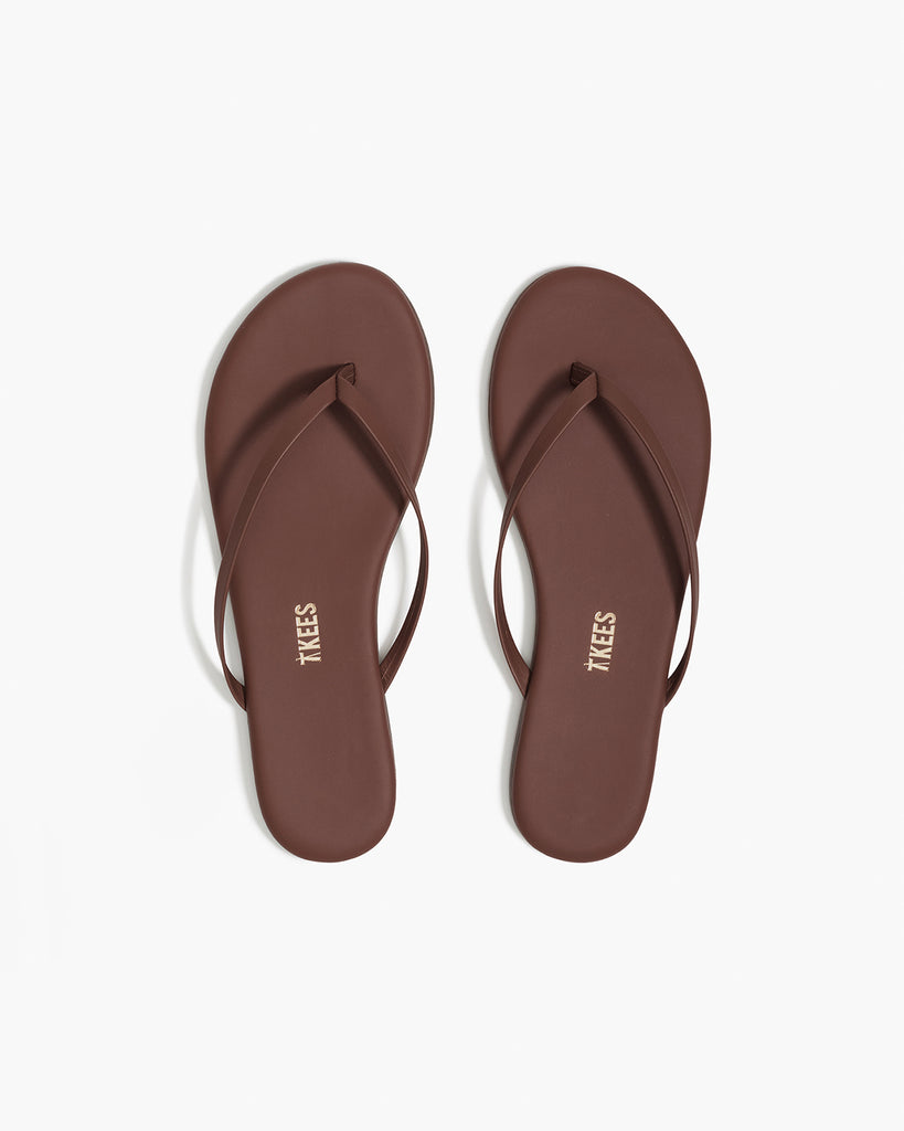 TKEES Lily Glosses Leather Flip Flops in Sunkissed