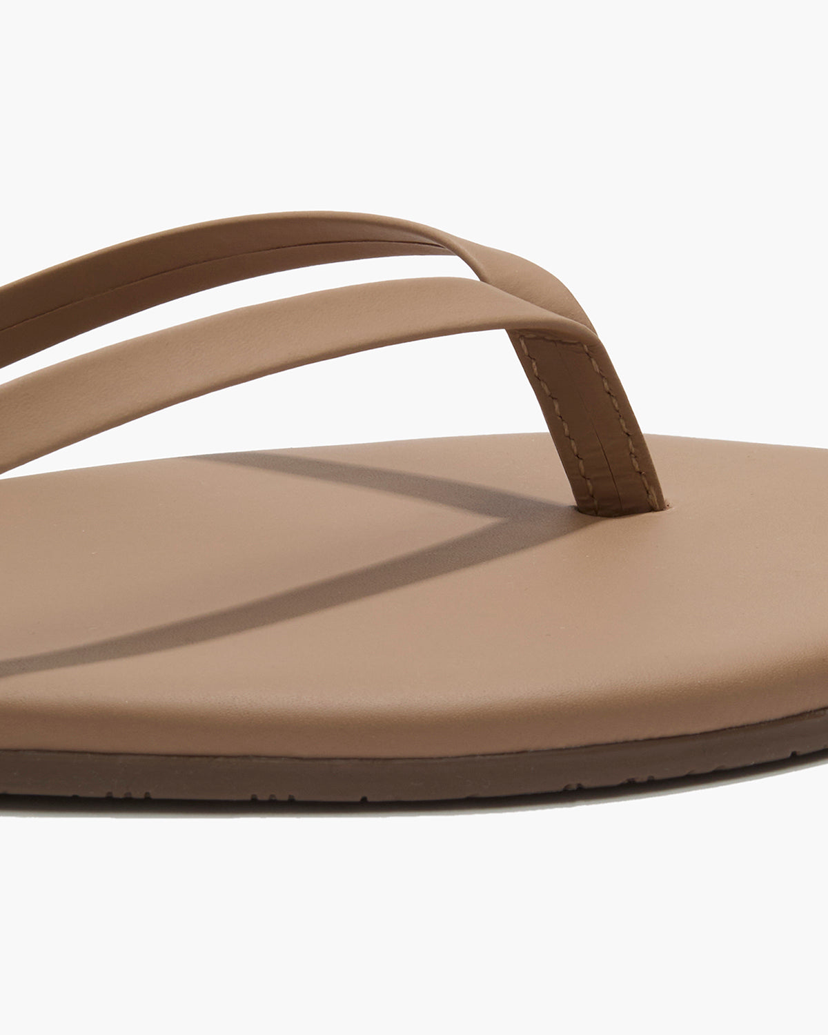 TKEES Lily Nudes Leather Flip Flops in Cocobutter