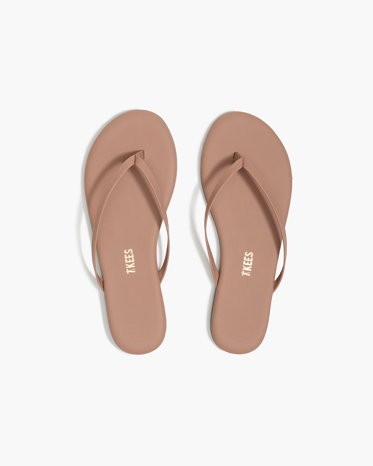 TKEES Lily Nudes Leather Flip Flops in Hazelberry
