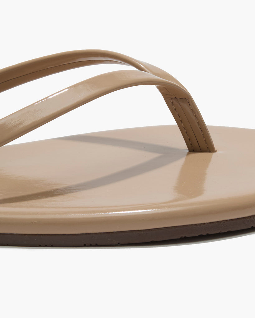 TKEES Lily Glosses Leather Flip Flops in Sunkissed
