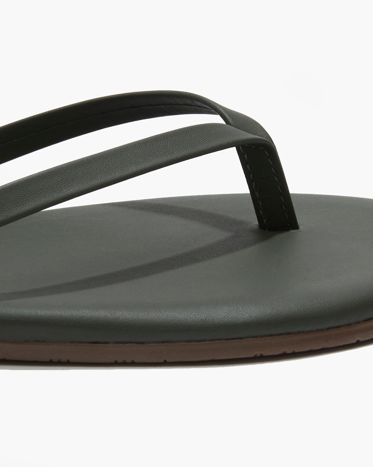 TKEES Lily Liners Leather Flip Flops in Forest
