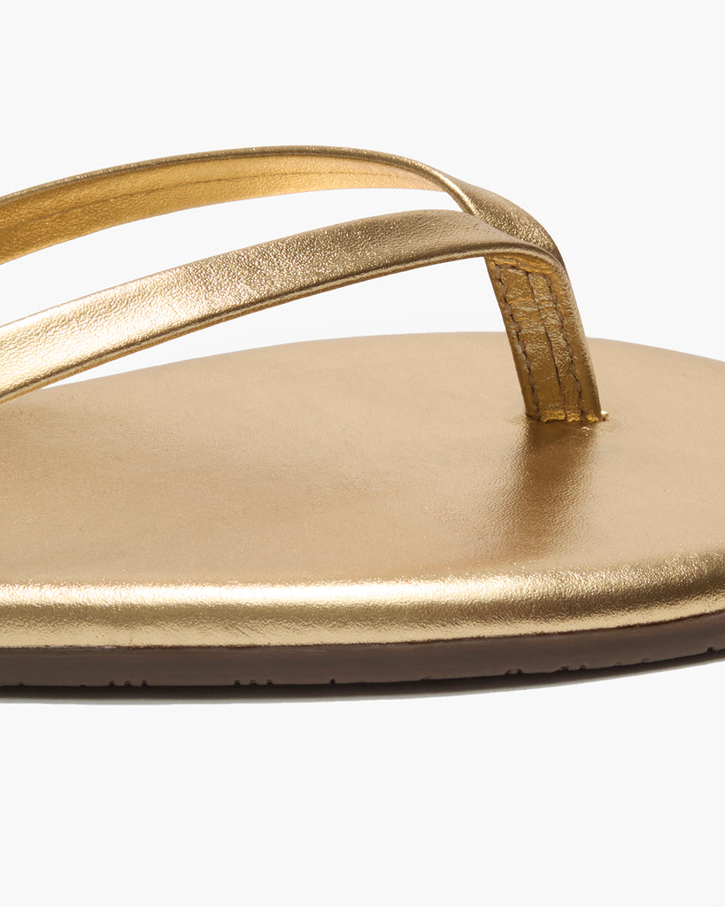 TKEES Lily Metallics Leather Flip Flops in Blink