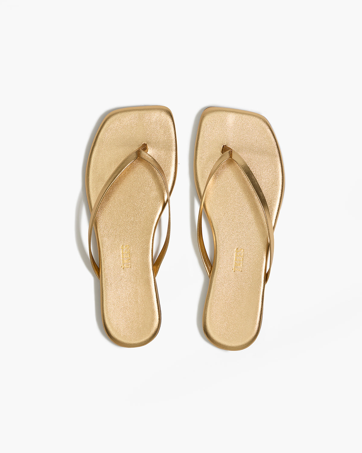 TKEES Square Toe Lily Leather Flip Flops in Blink