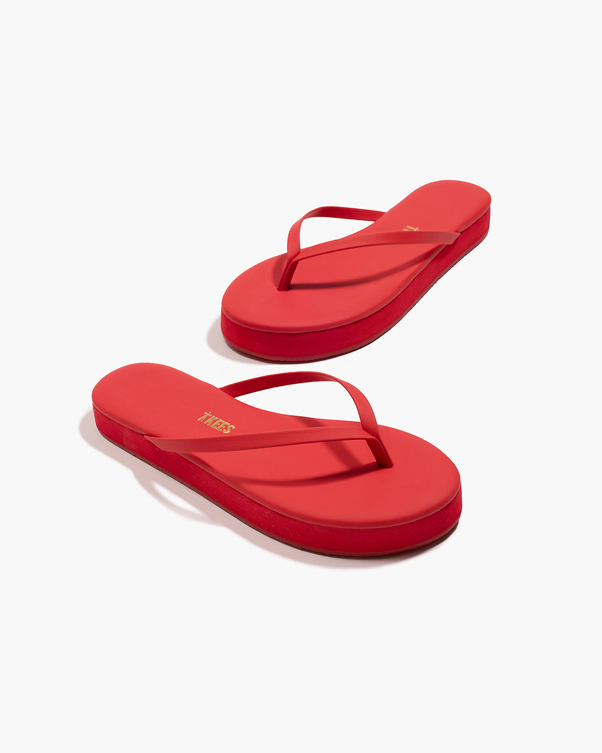 TKEES Lily Platforms Platform Sandals in Red