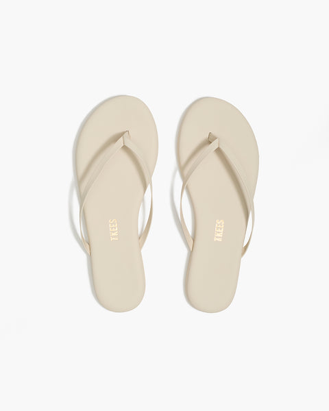 新品TKEES Pigmentsグレージュ　US8 TKEES Lily Pigments Leather Flip Flops in Cream