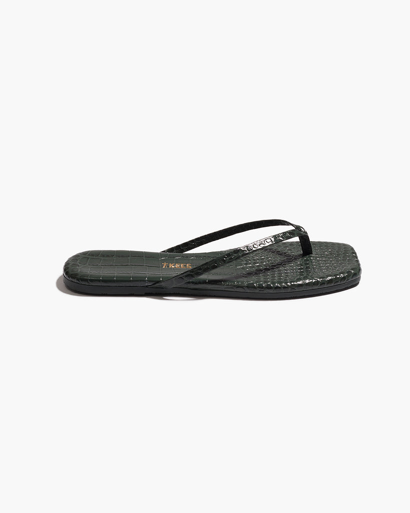 Square Toe Lily Croc - Emerald
