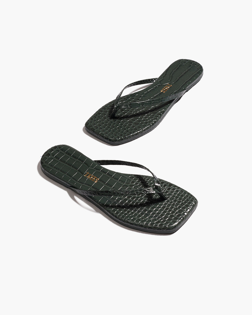 Square Toe Lily Croc - Emerald