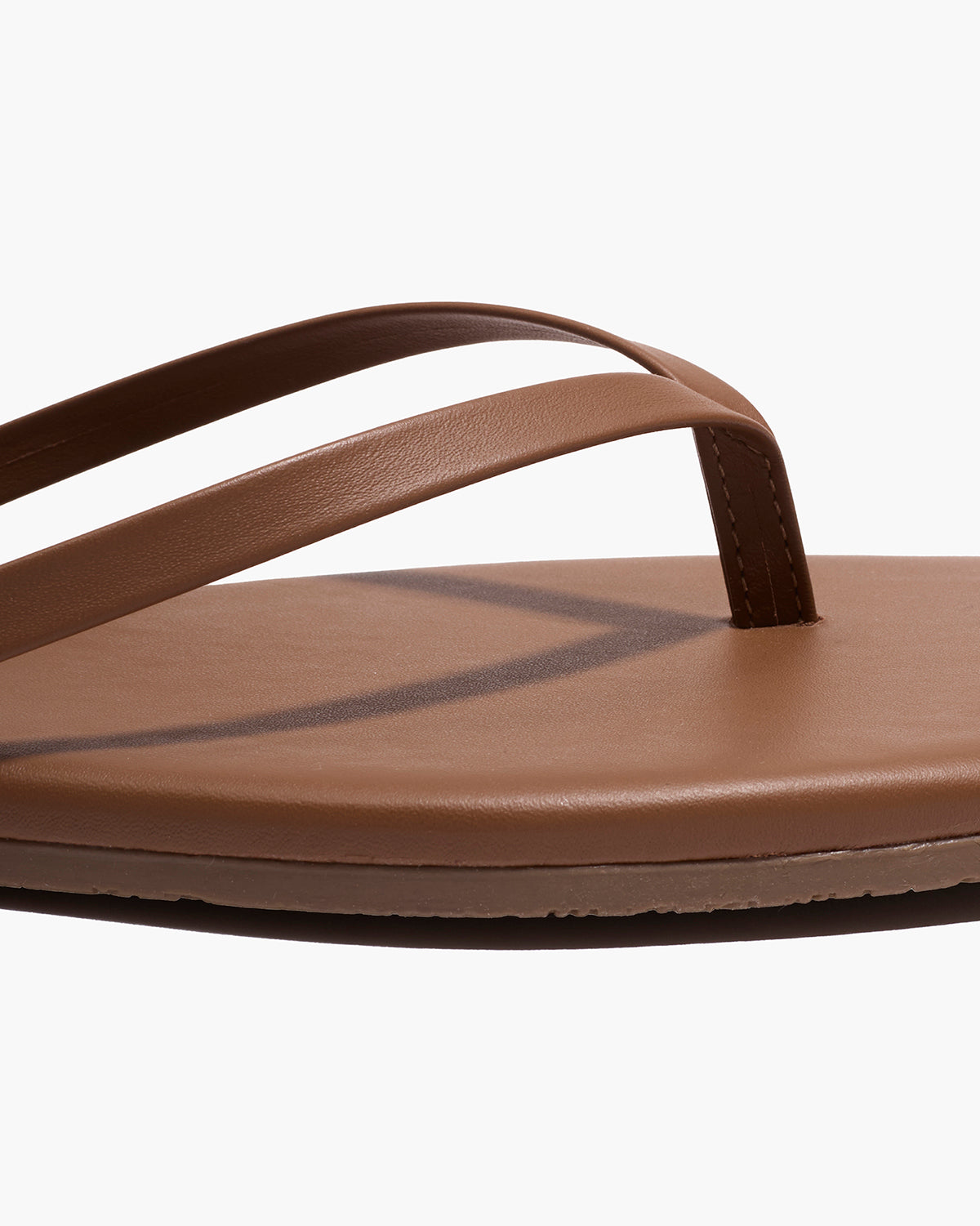 TKEES Square Toe Lily Leather Flip Flops in Ganache