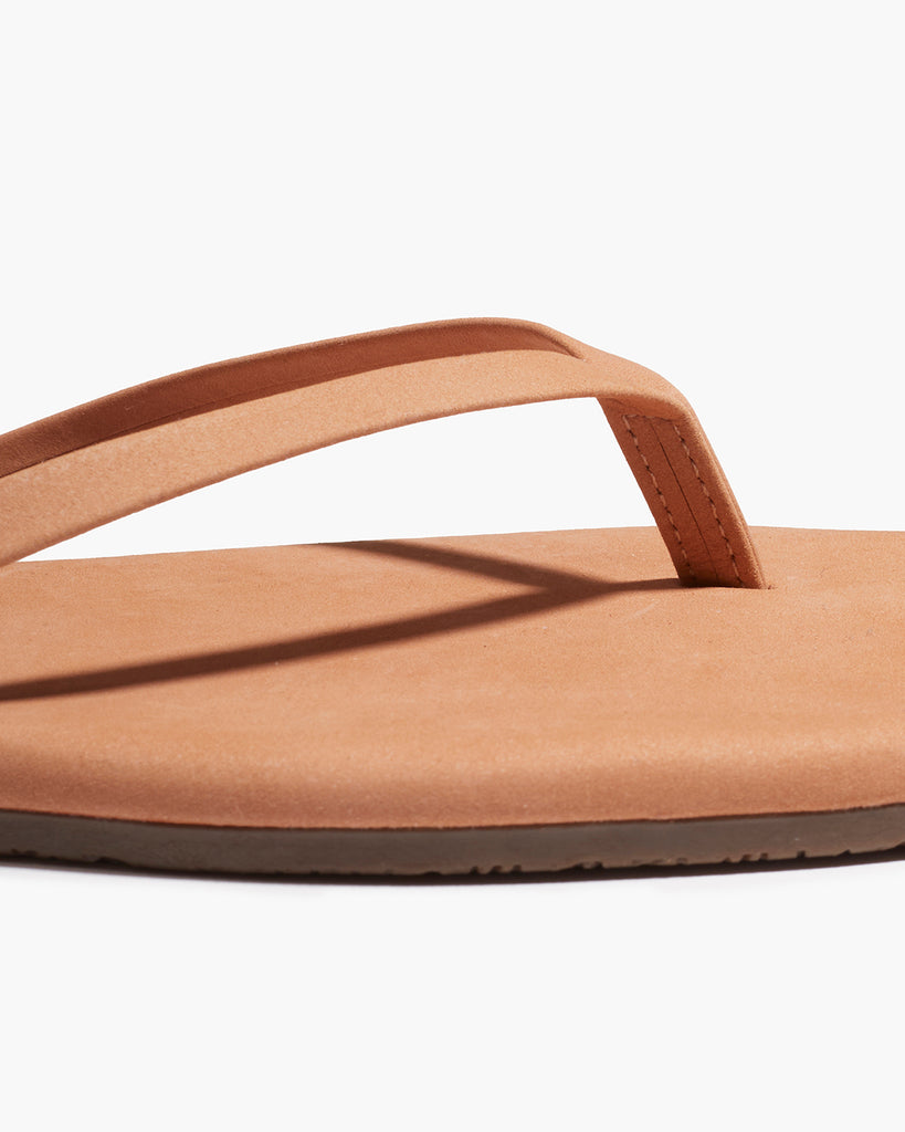 TKEES Square Toe Lily Suede Flip Flops in Pout