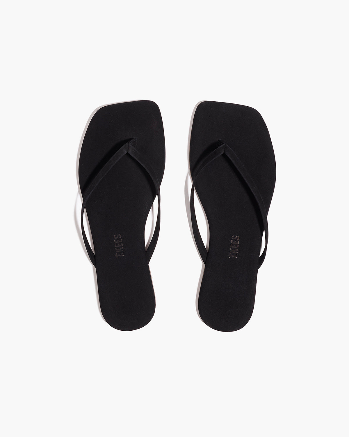TKEES Square Toe Lily Suede Flip Flops in Sable
