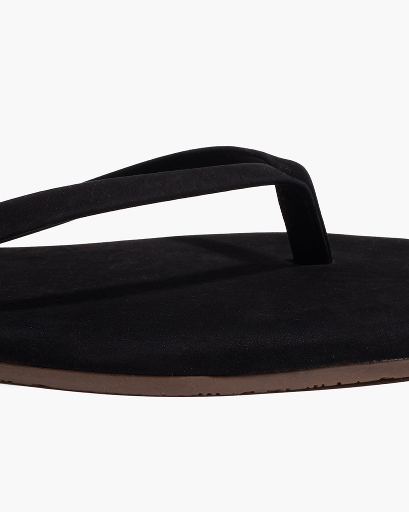 TKEES Square Toe Lily Suede Flip Flops in Sable