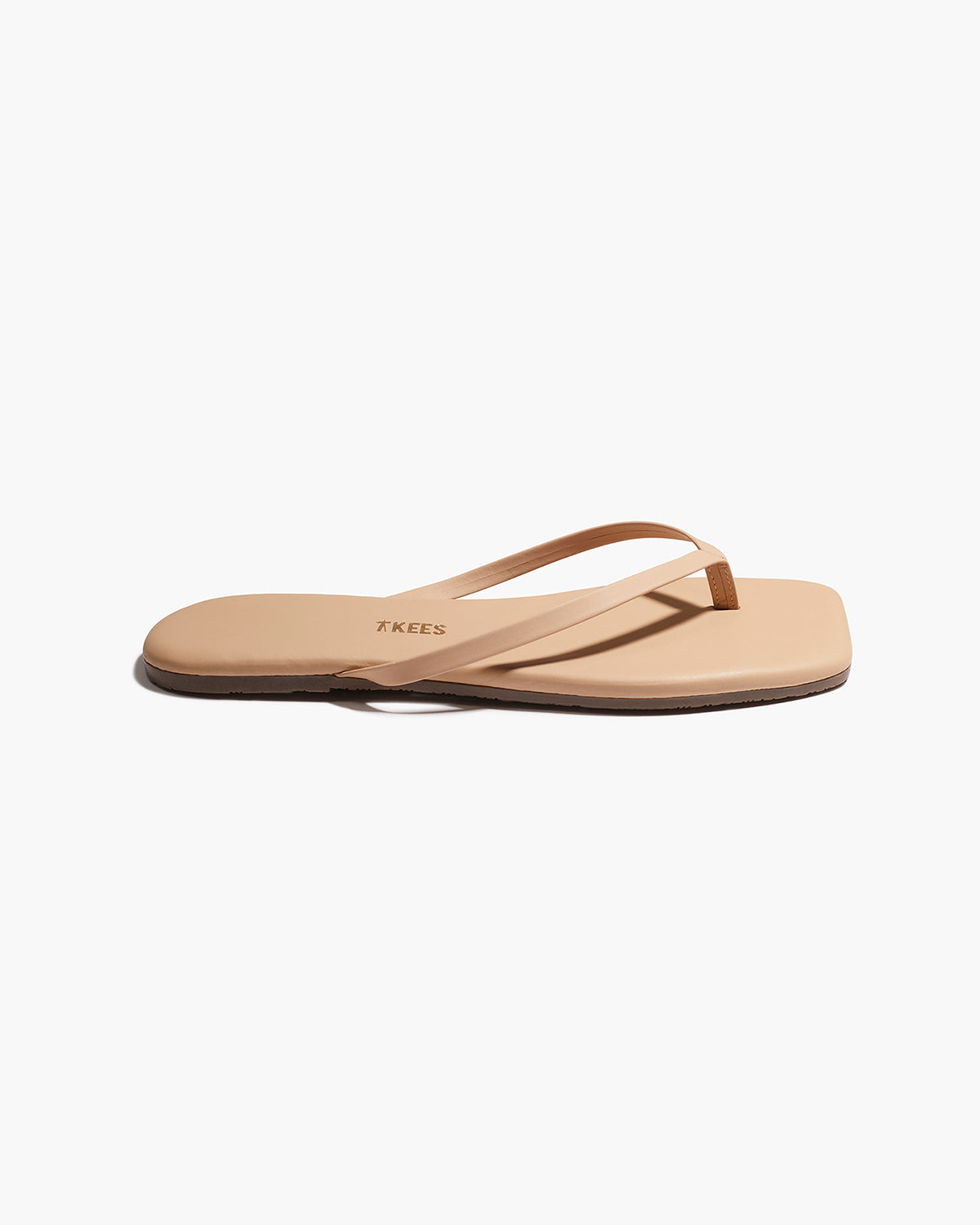 TKEES Square Toe Lily Leather Flip Flops in Sunkissed