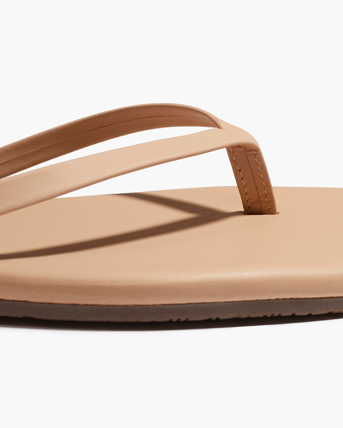 TKEES Square Toe Lily Leather Flip Flops in Sunkissed