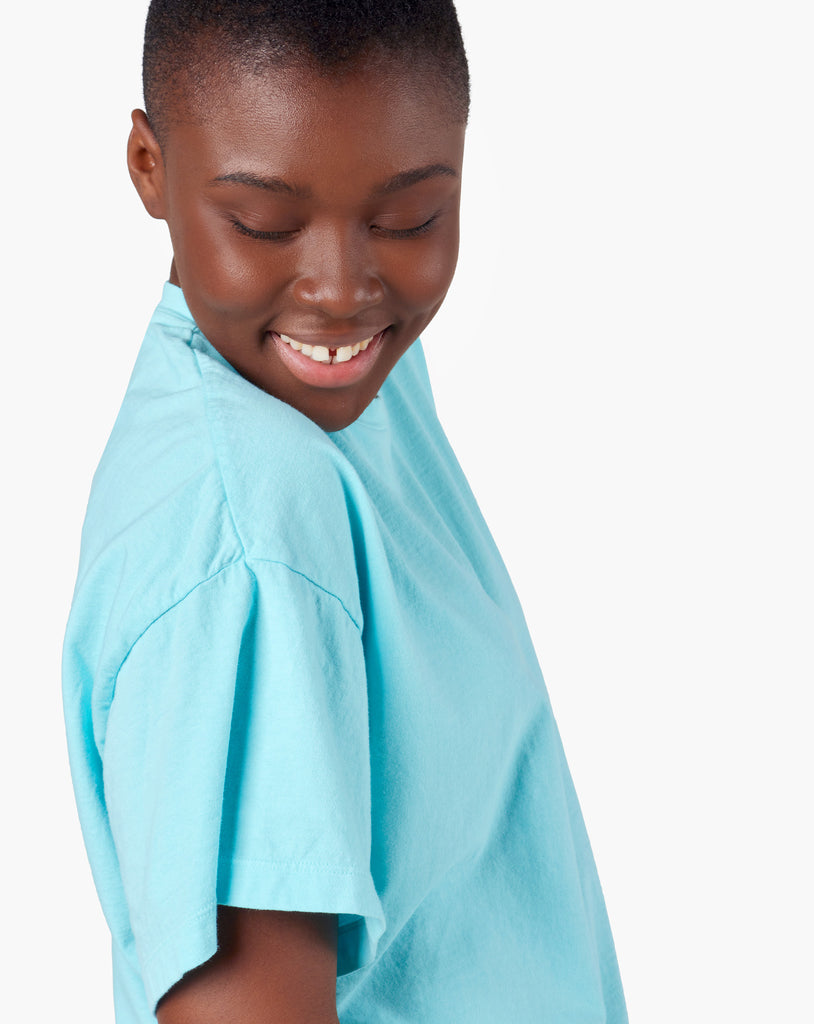 Core Boxy Tee - Sky Blue