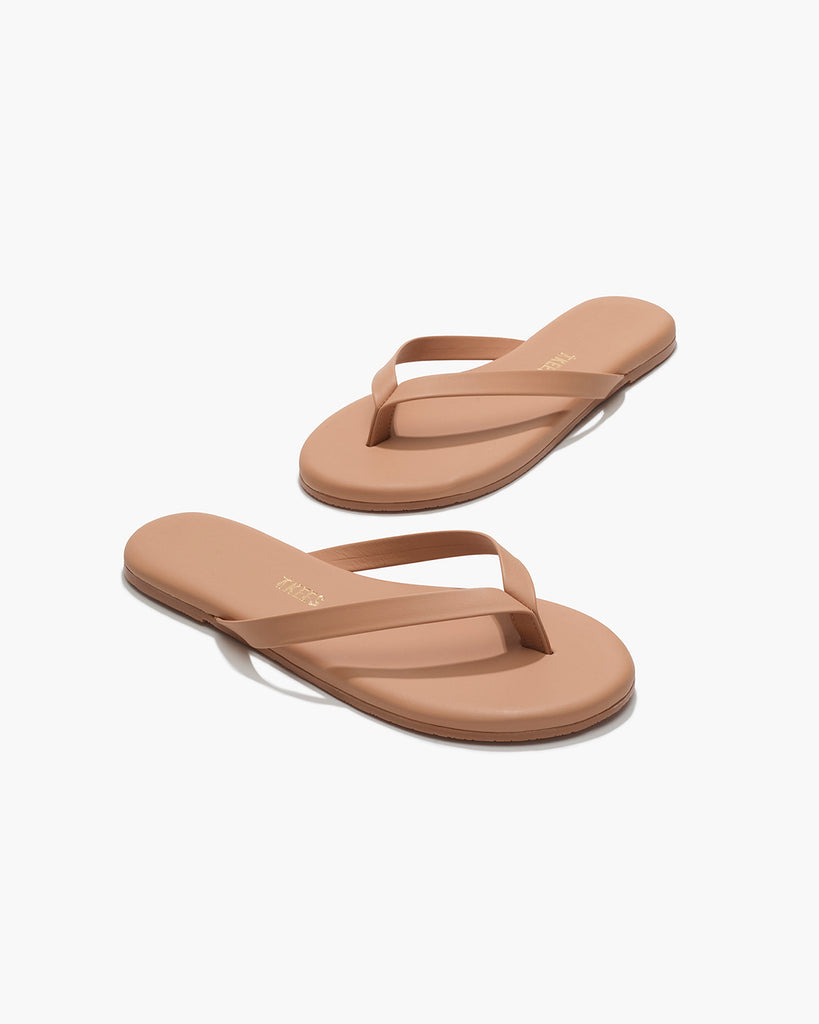 TKEES Boyfriend Leather Flip Flops in Pout