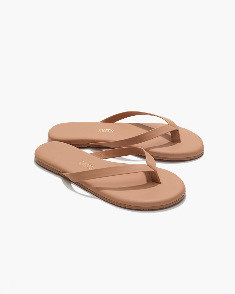 TKEES Boyfriend Leather Flip Flops in Pout