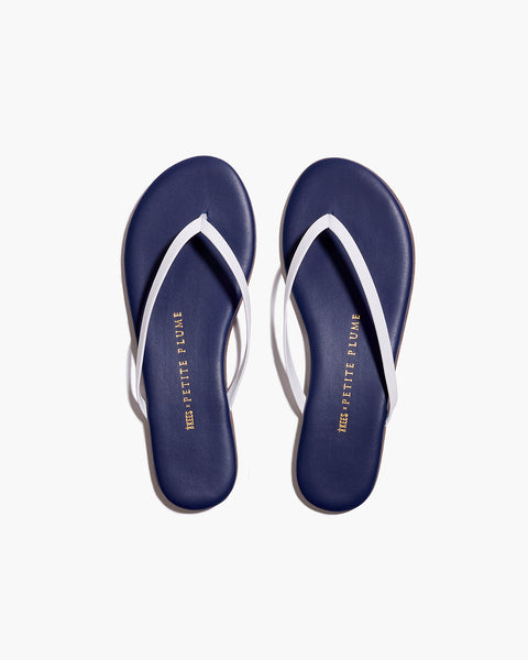 Petite Plume X TKEES Lily in Navy/White | Flip-Flops | Women's