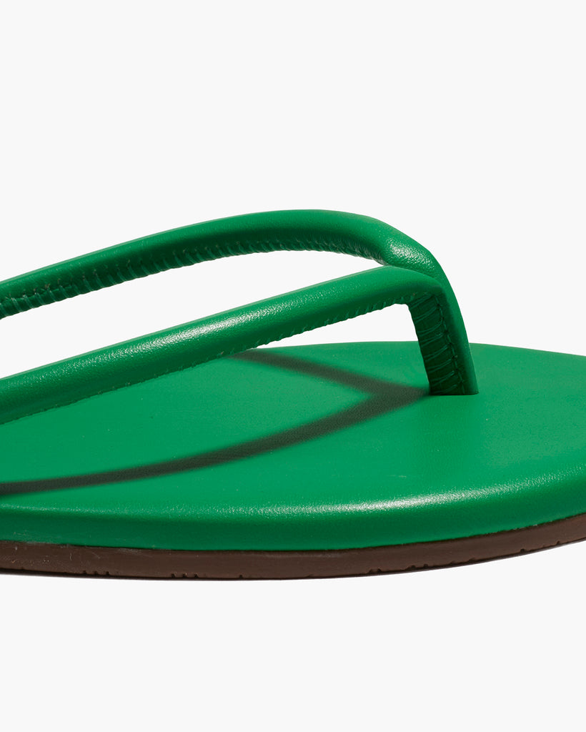 TKEES Tubular Lily Kelly Green Flip Flops | Leather