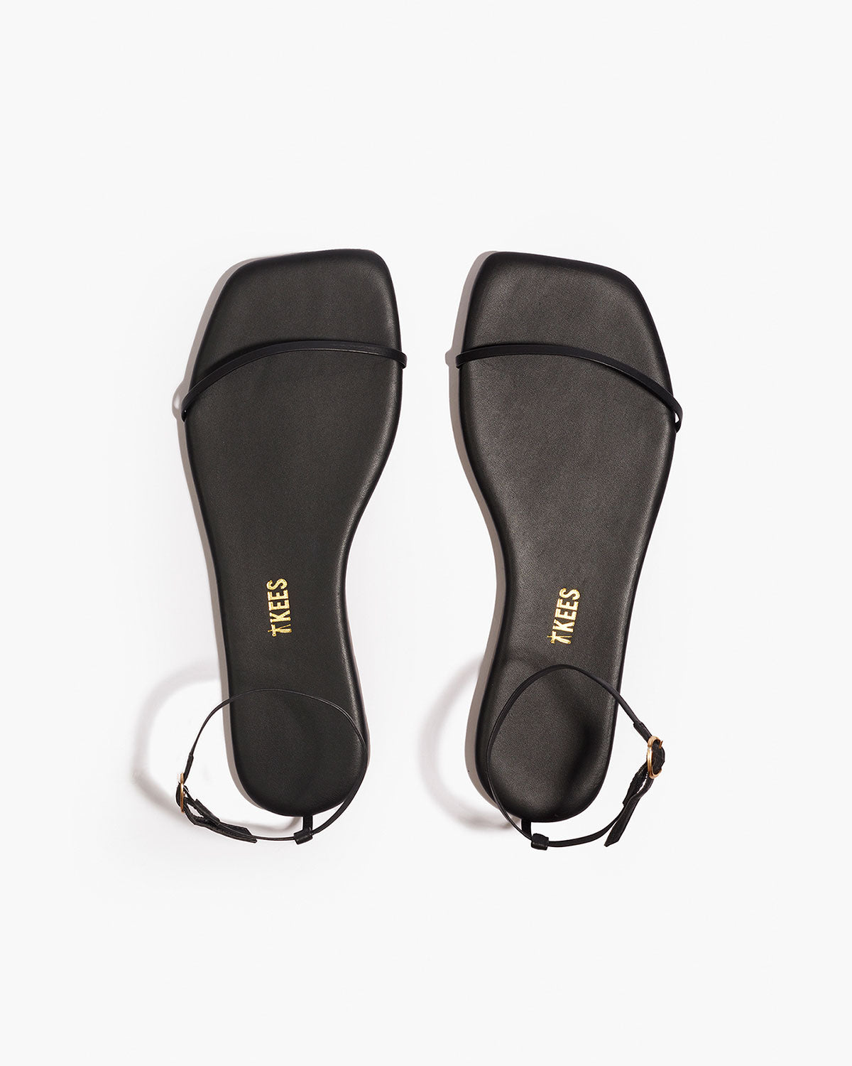 TKEES Square Toe Twiggy Leather Sandals in Sable
