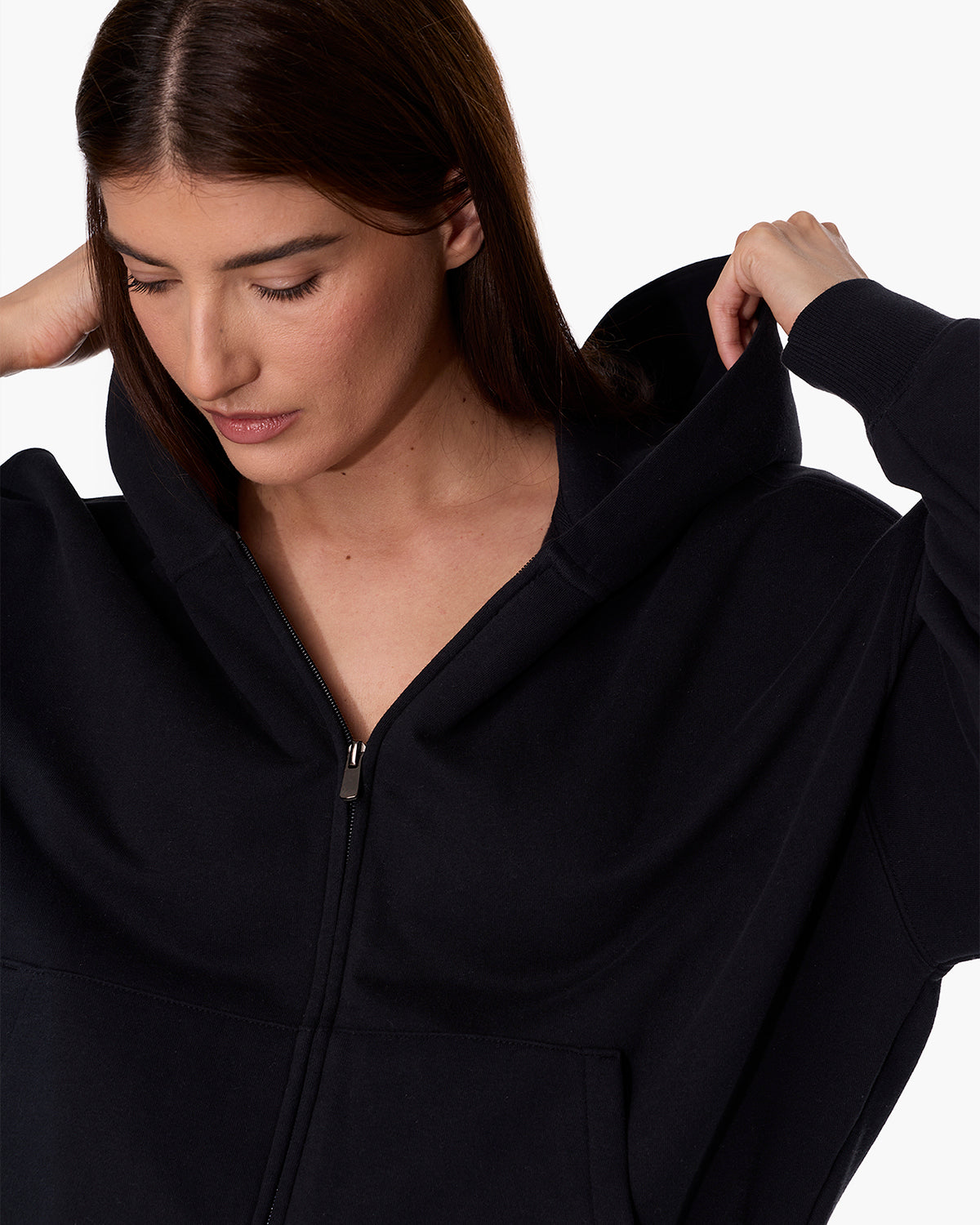CloudSoft Zip Up Hoodie in Black | Hoodies | Women's Clothing – TKEES