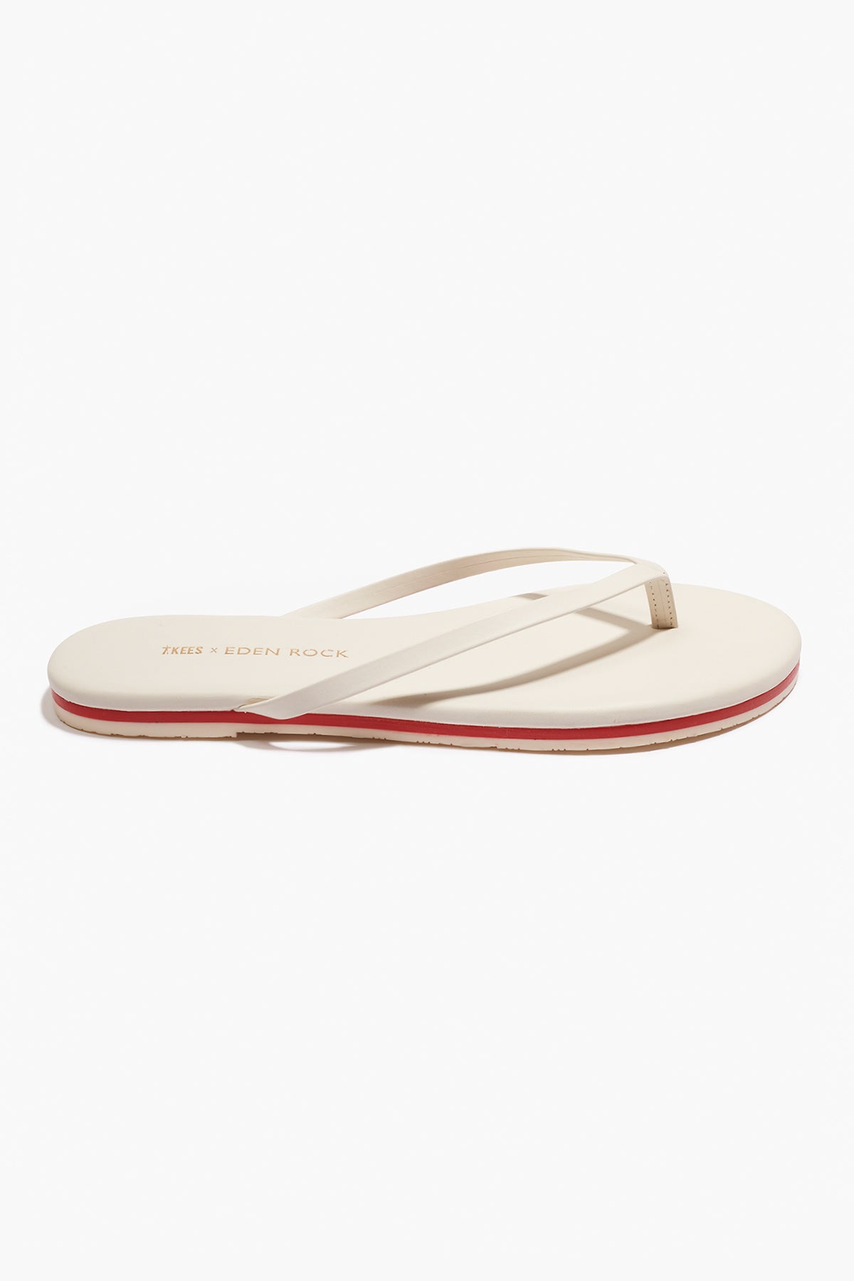 TKEES TKEES X Eden Rock Leather Flip Flops in Cream